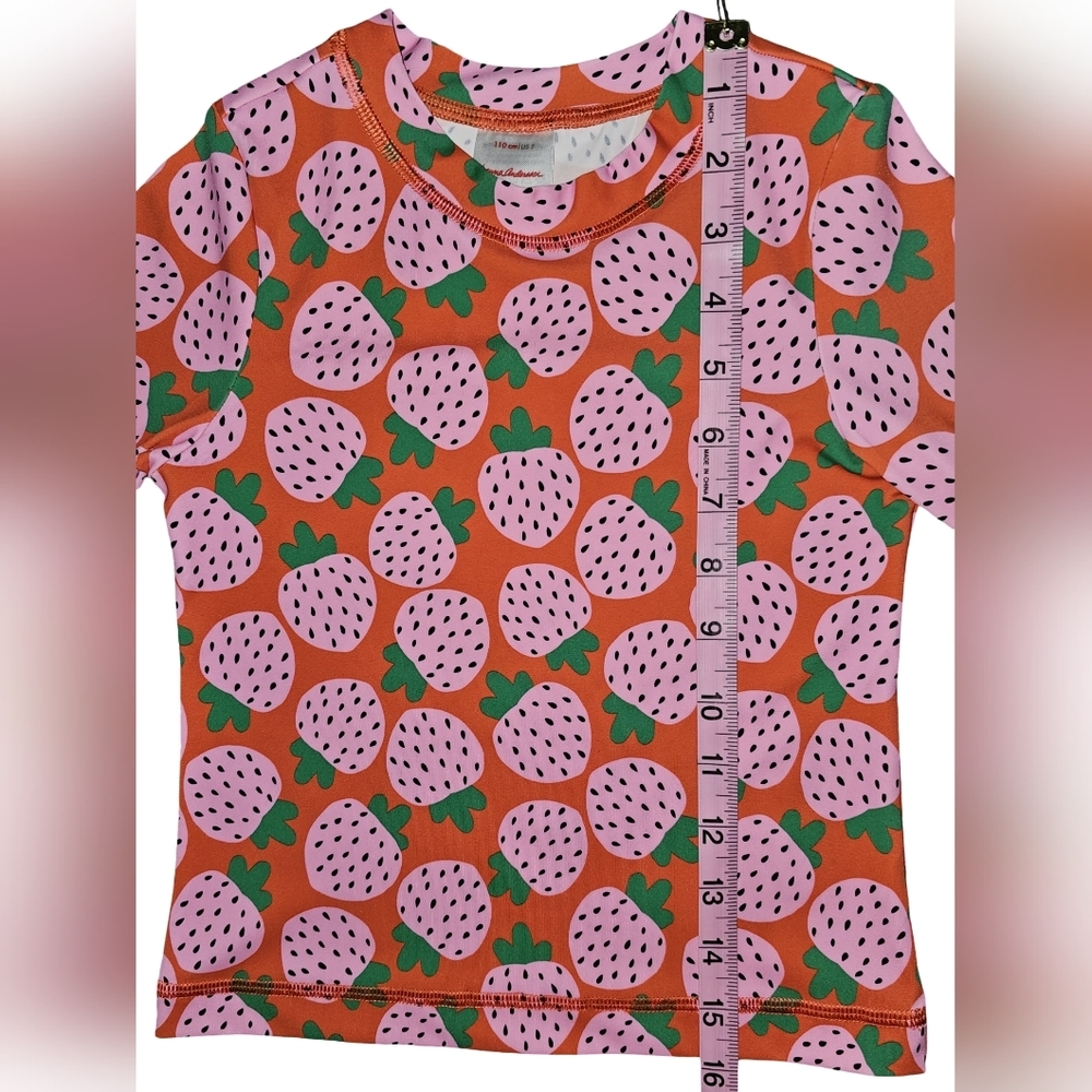 Hanna Andersson Girls Strawberry Rash Guard Shirt Swim Top UV Sz 5 - Picture 10 of 14
